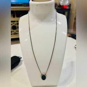 Chic Navy blue  Oval Pendant Necklace